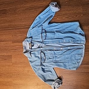 Vintage Harley Davidson denim snap button-up sz M GUC!